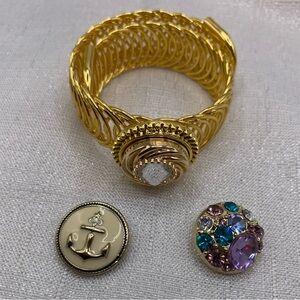 Easiest On/Off Bracelet EVER! Fits all Wrist Sizes! Gold Snap Button Bracelet